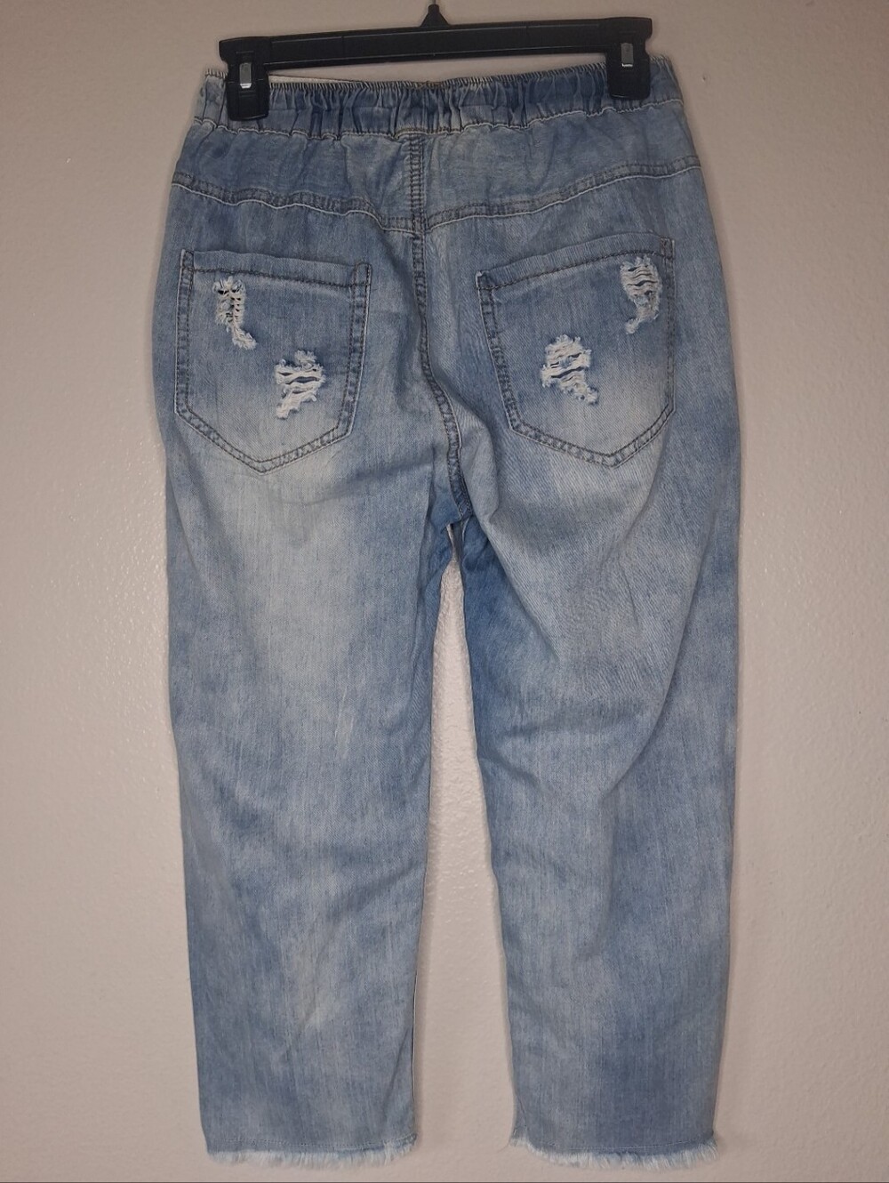 Boho Bundle -2 Cropped Jeans Embroidered Cat Y2K Inspired High Rise Pull-On M - Picture 6 of 16